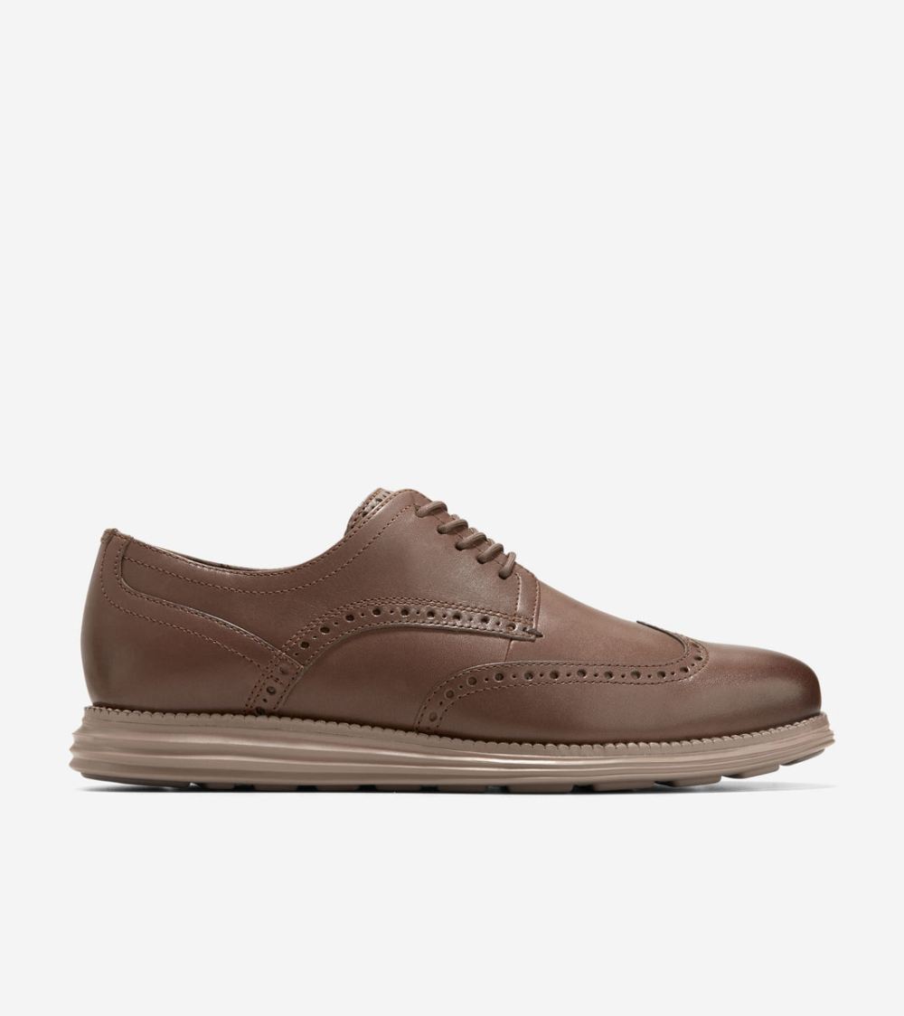 Cole Haan Men's OriginalGrand Wingtip Oxfords - Truffle Brown-Irish Coffee