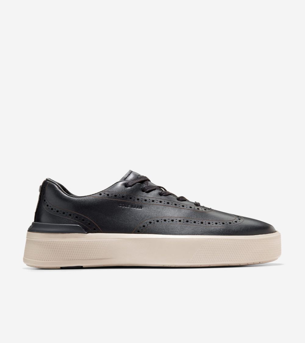 Cole Haan Men's GrandPro Crew Wingtip Oxford - Black-Birch