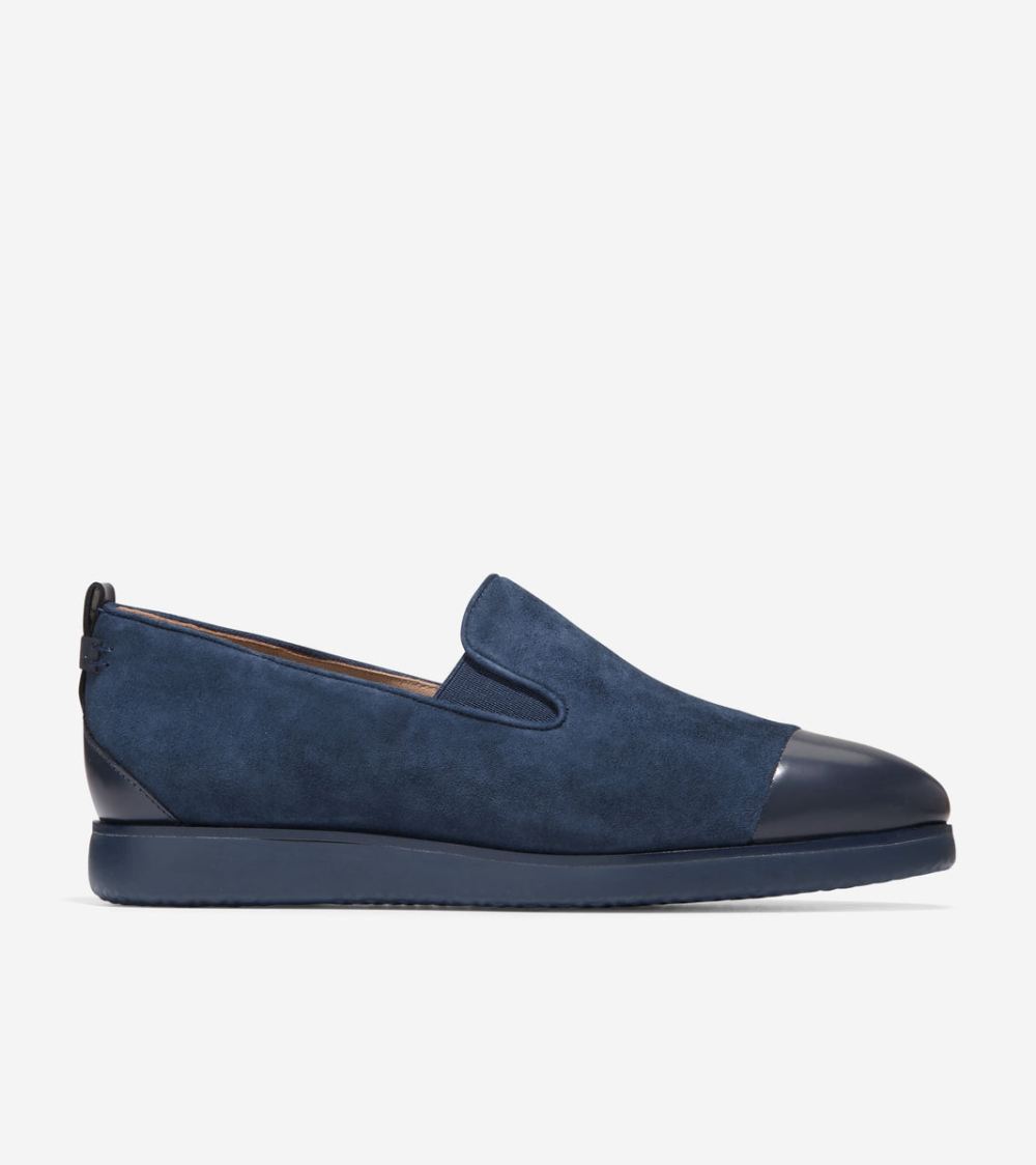 Cole Haan Women's Grand Ambition Slip-On Loafer - Navy Blazer Suede