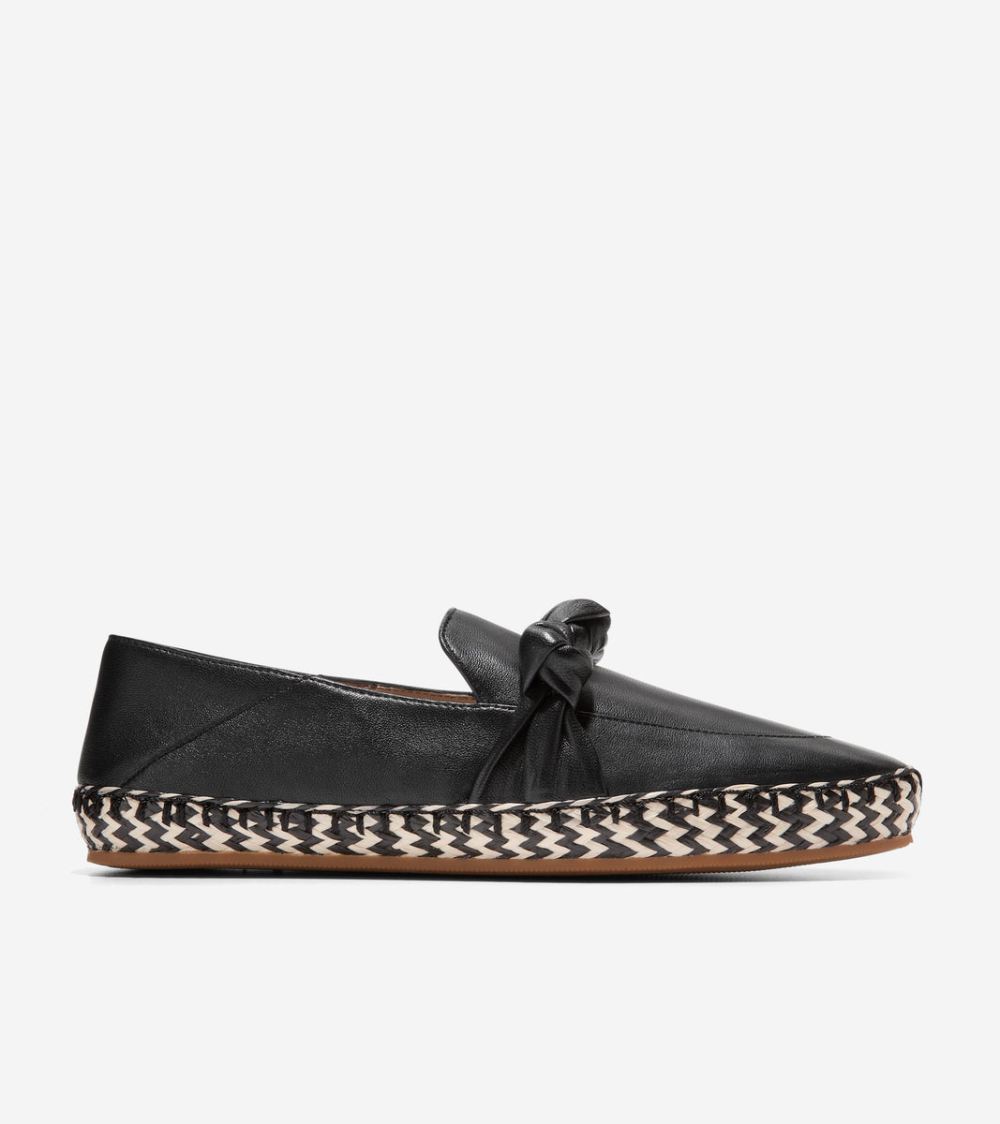 Cole Haan Women's Cloudfeel Knotted Espadrille - Black Leather