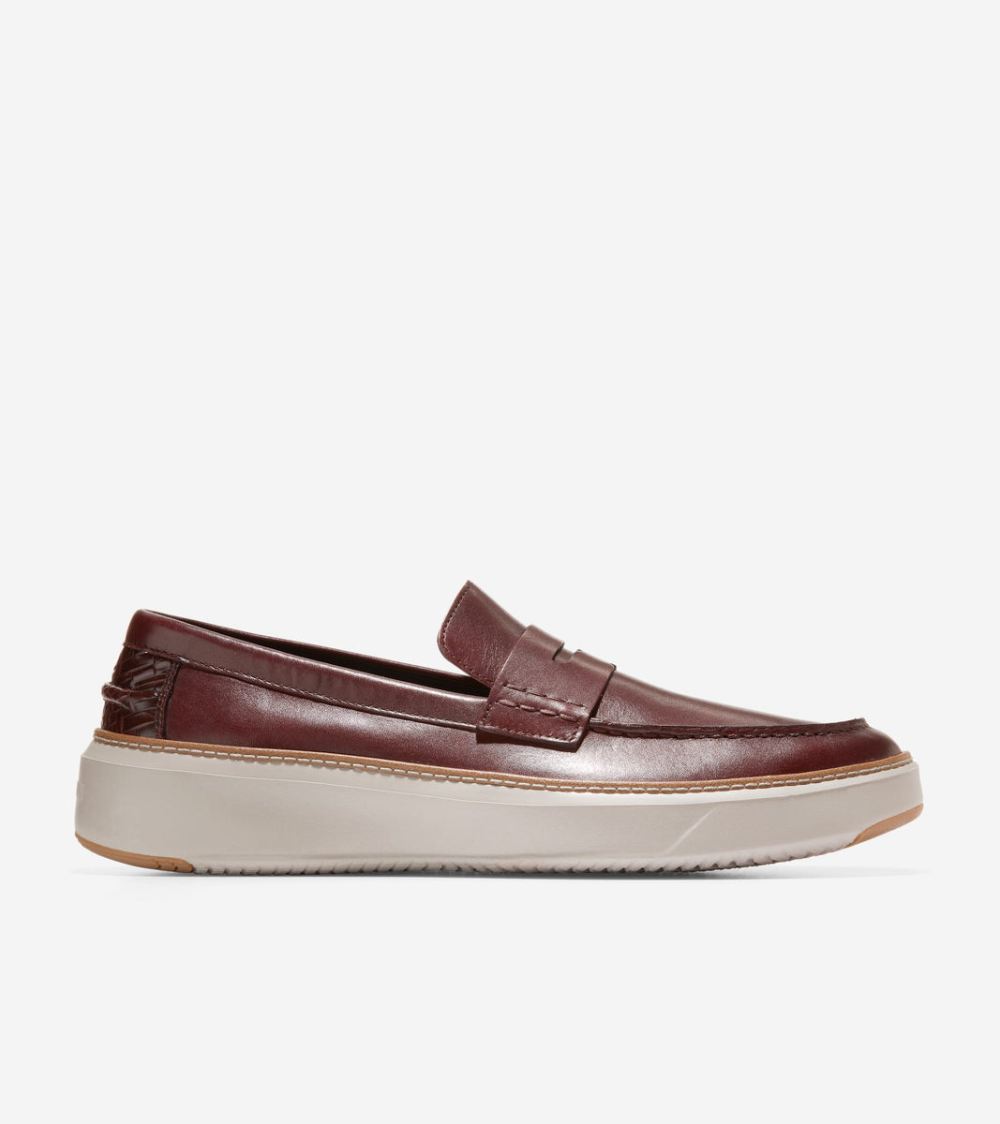 Cole Haan Men's GrandPro Topspin Penny Loafer - Bloodstone-Dove