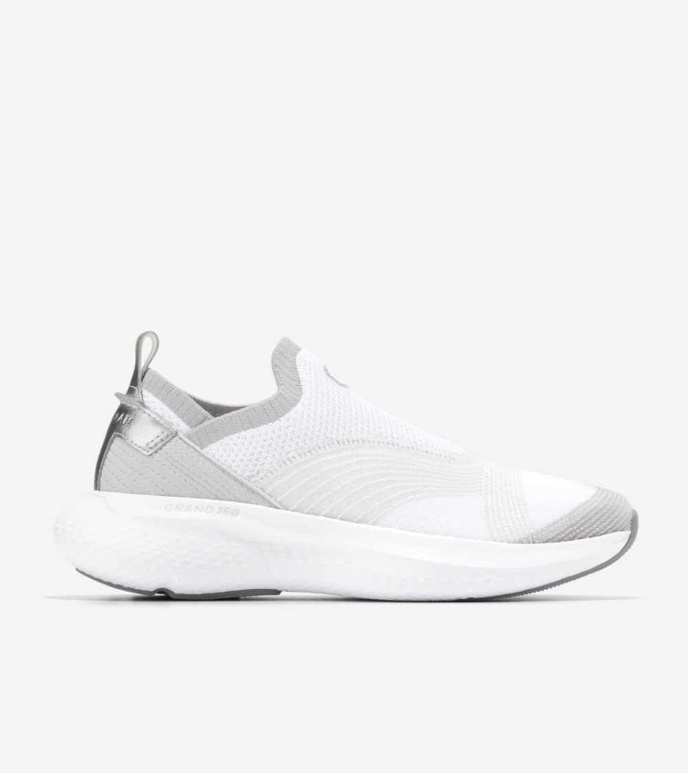 Cole Haan Women's ZEROGRAND Motion Connect Sneakers - Optic White-Microchip Gray