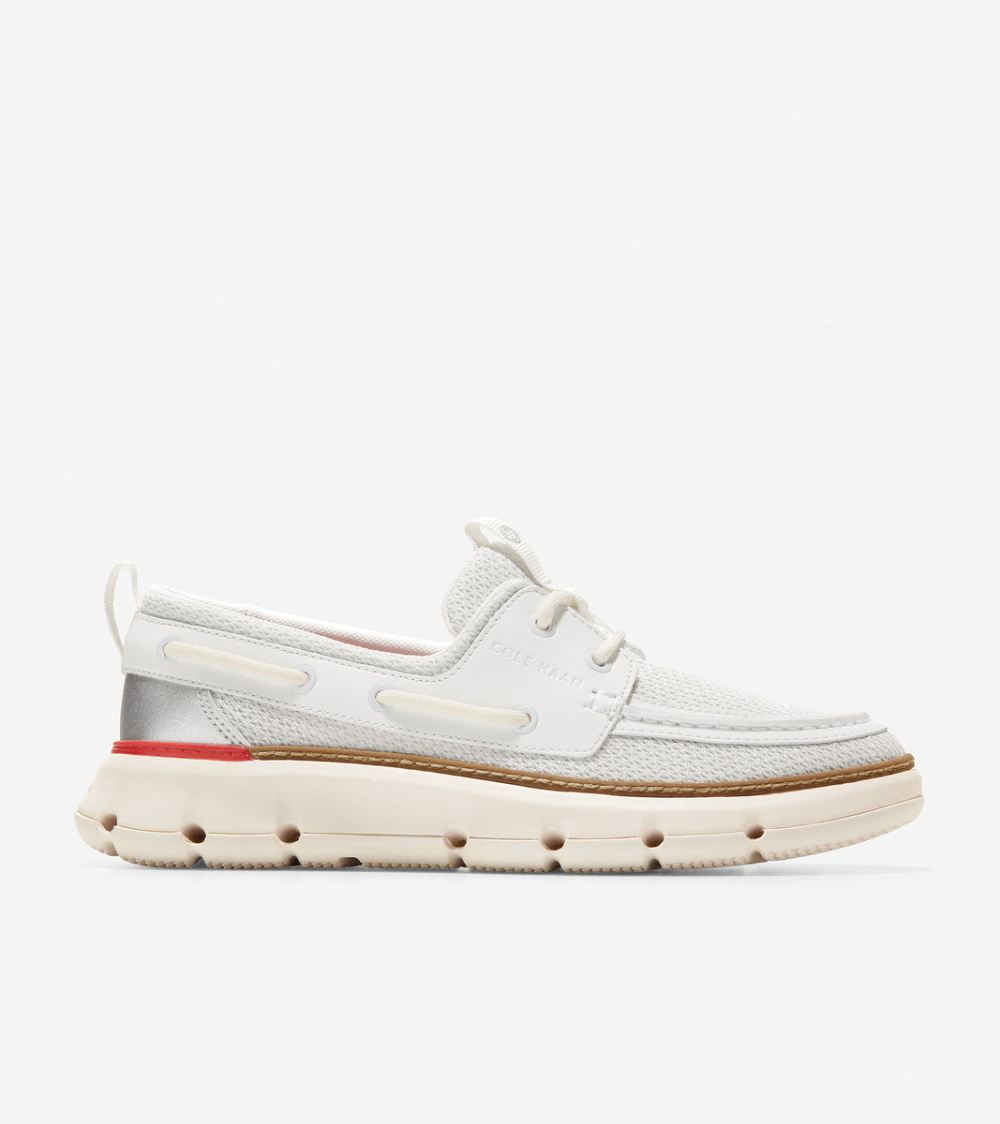 Cole Haan Women's 4.ZEROGRAND Regatta Boat Shoe - Blanc de Blanc