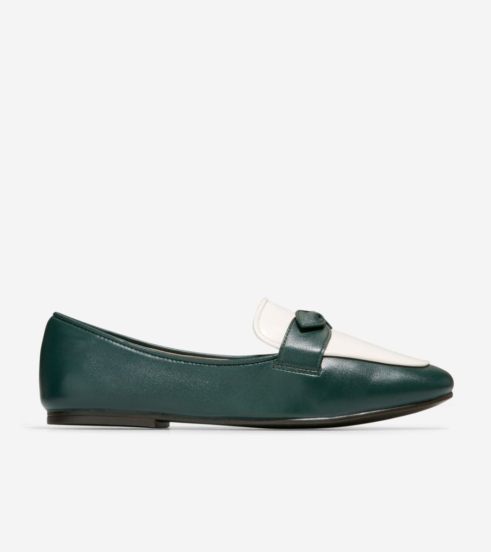 Cole Haan Women's York Bow Loafer - Scarab-Ivory