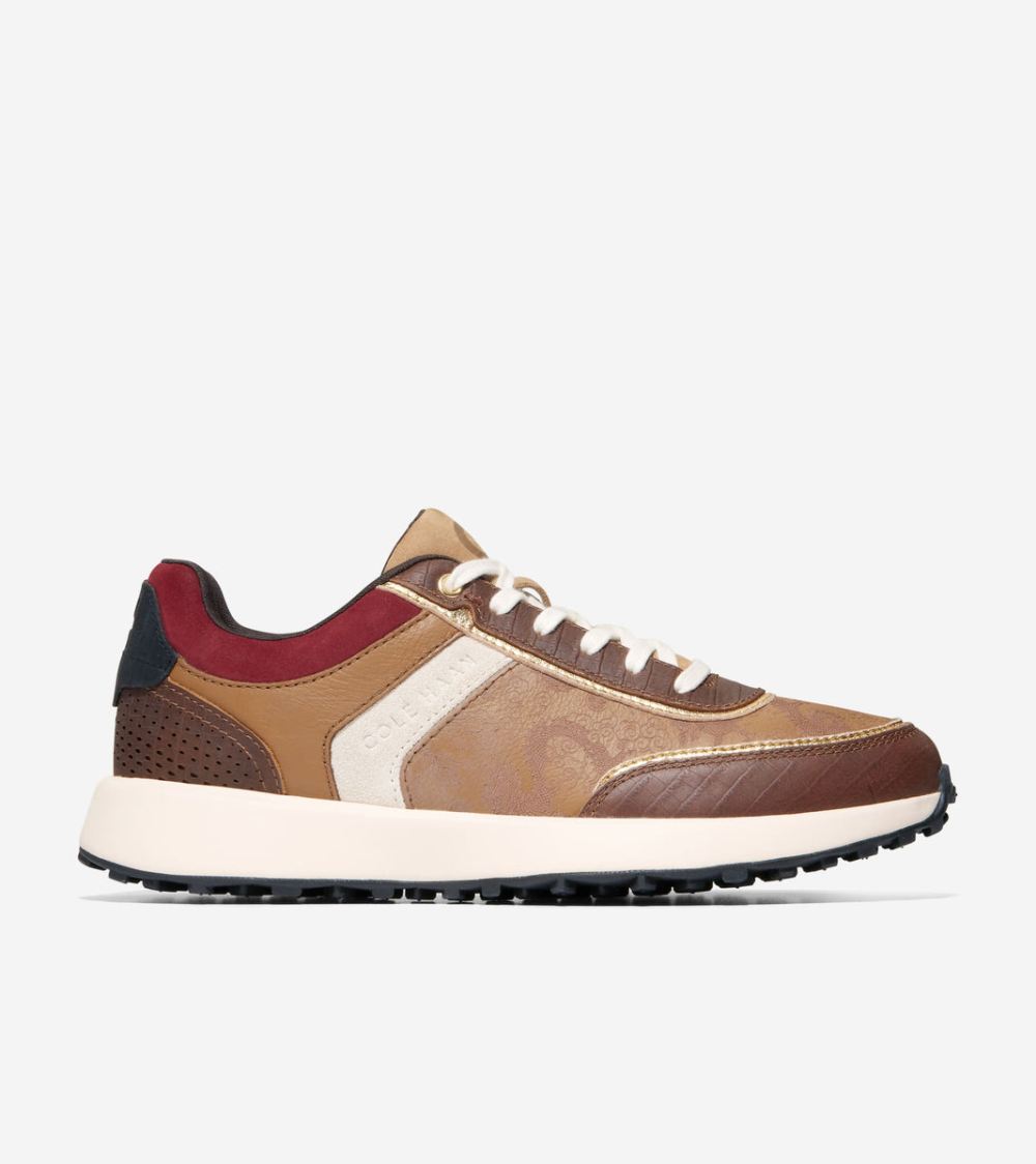 Cole Haan Women's GrandPro Wellesley Runner Sneakers - Golden Toffee-Whitecap Gray