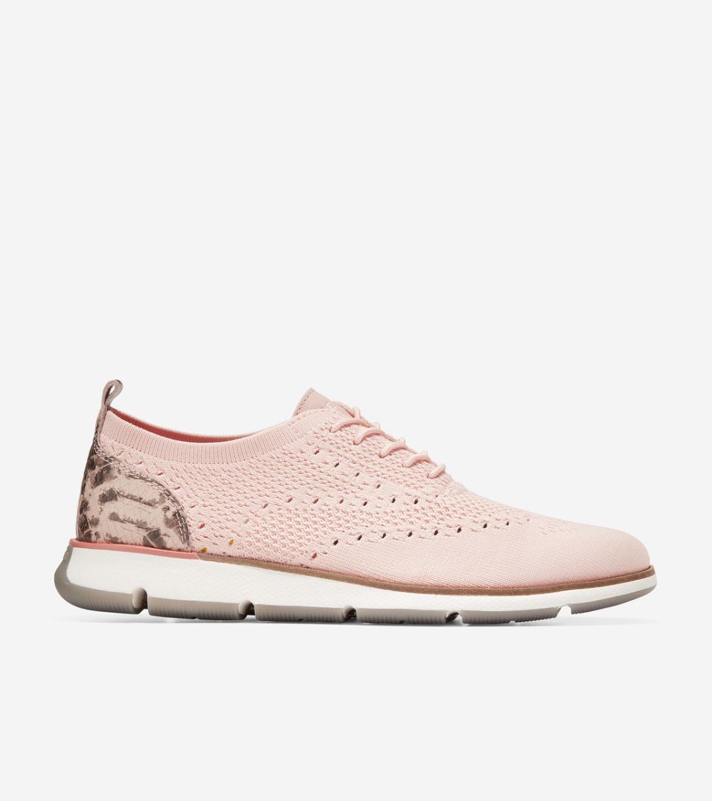 Cole Haan Women's 4.ZEROGRAND Oxford - Peach Whip Stitchlite-Snake Print