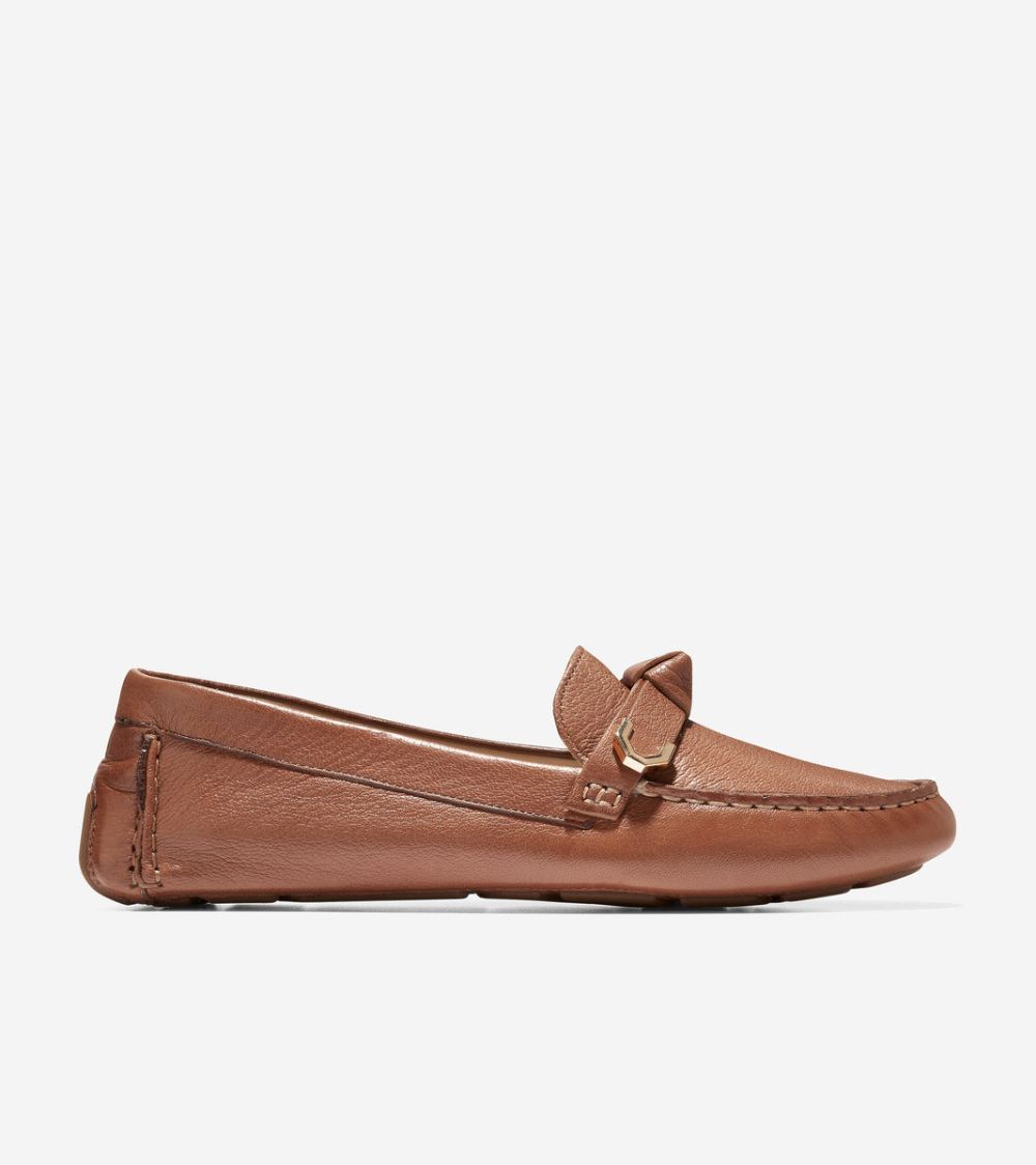 Cole Haan Women's Evelyn Bow Driver - Pecan Leather