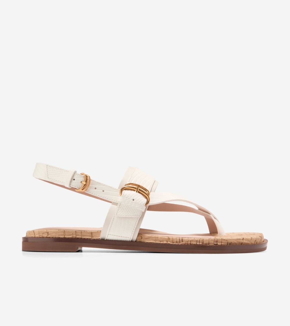 Cole Haan Women's Lux Buckle Sandals - Ivory-Natural