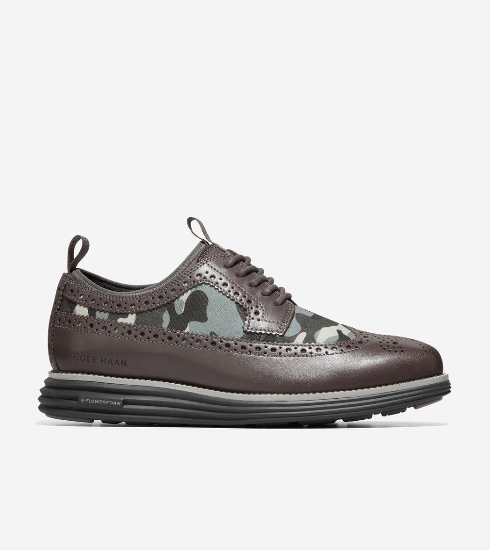 Cole Haan Men's OriginalGrand Longwing Neoprene Oxford - Grey Camo-Pavement