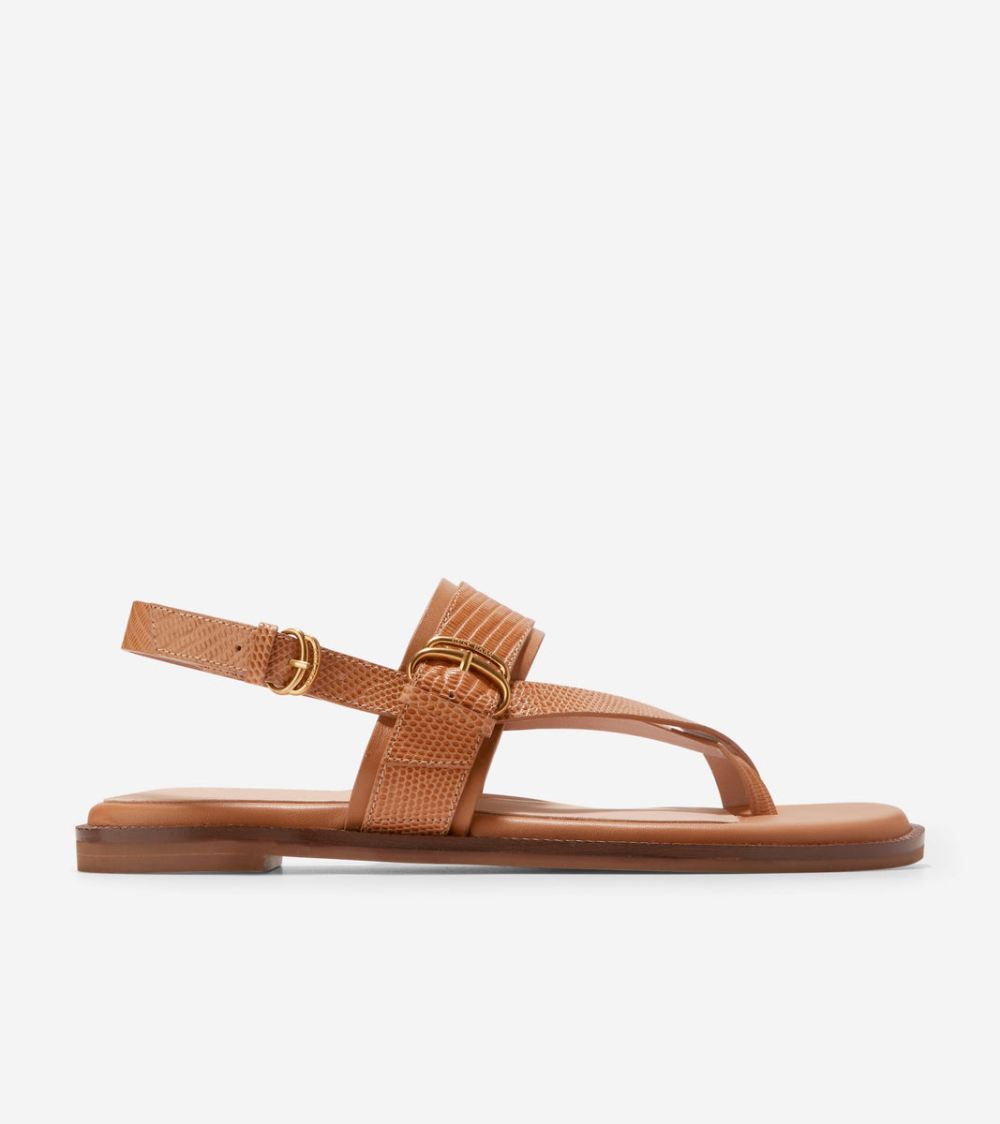 Cole Haan Women's Anica Lux Buckle Sandals - Pecan Brown