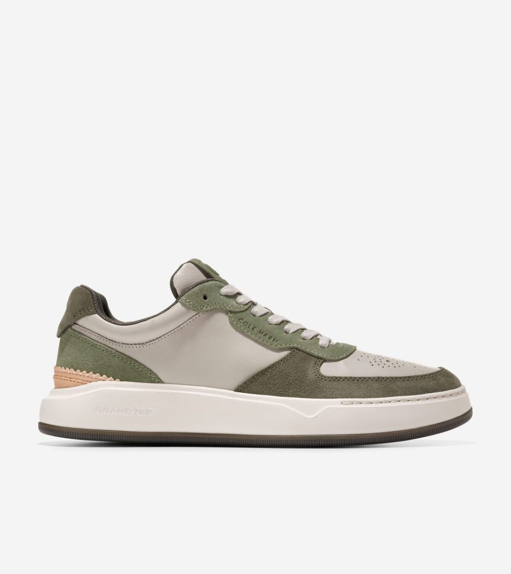 Cole Haan Men's GrandPro Crossover Sneaker - Dove-Tea Leaf-Oil Green-Silver Birch