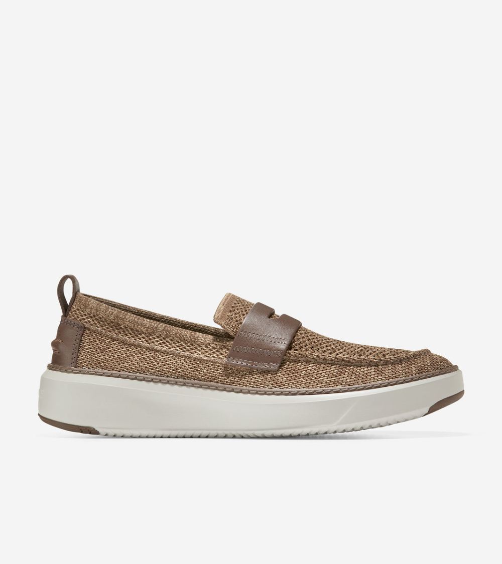 Cole Haan Men's GrandPro Topspin Penny Loafer - Truffle Stitchlite Dune