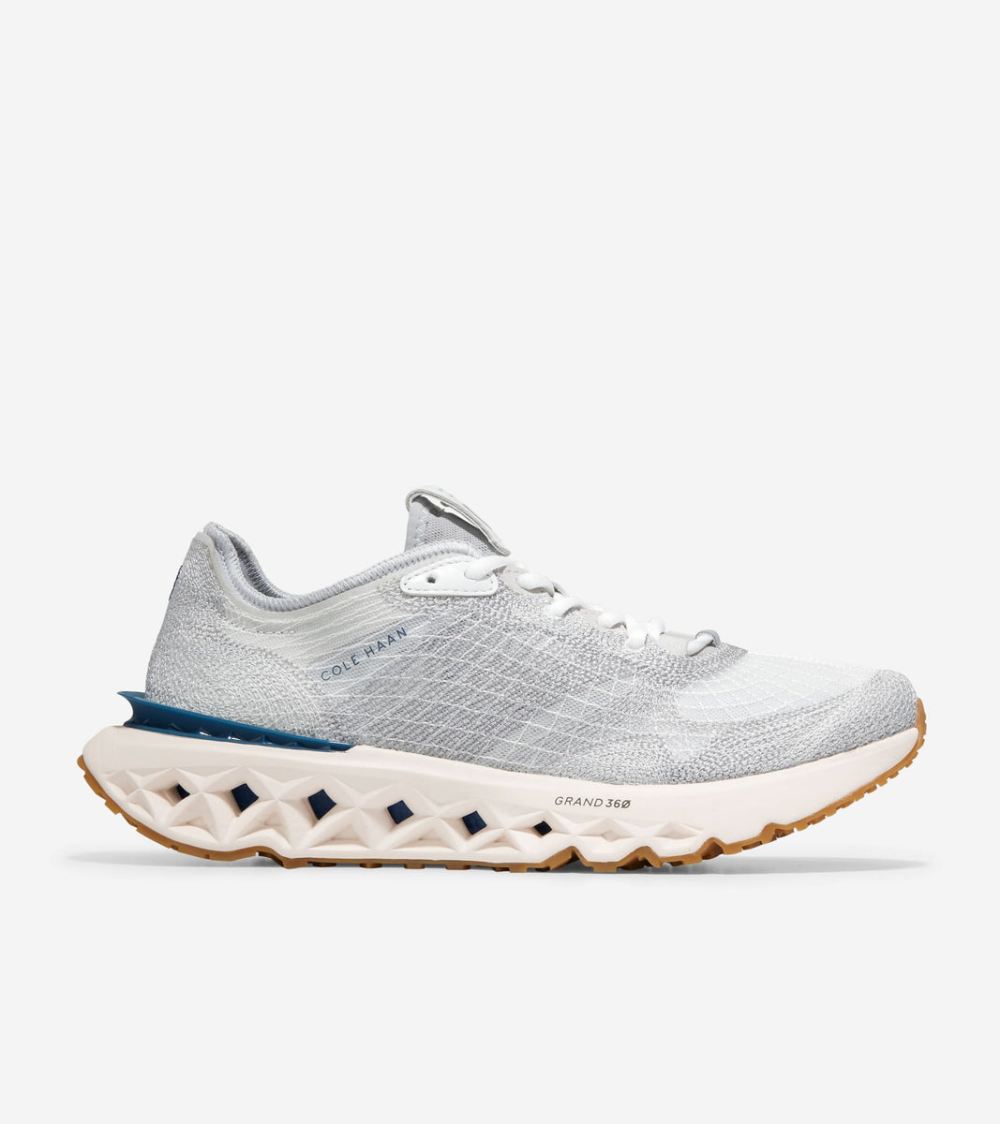 Cole Haan Men's 5.ZEROGRAND Embrostitch Running Shoe - Optic White-Microchip