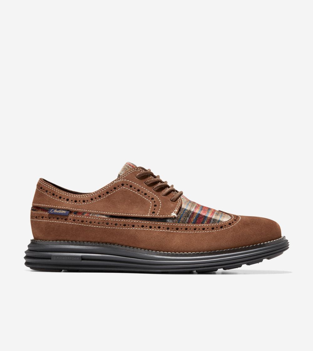 Men's Cole Haan x Pendleton OriginalGrand Longwing Oxford - Lumber-Acadia Plaid-Caviar