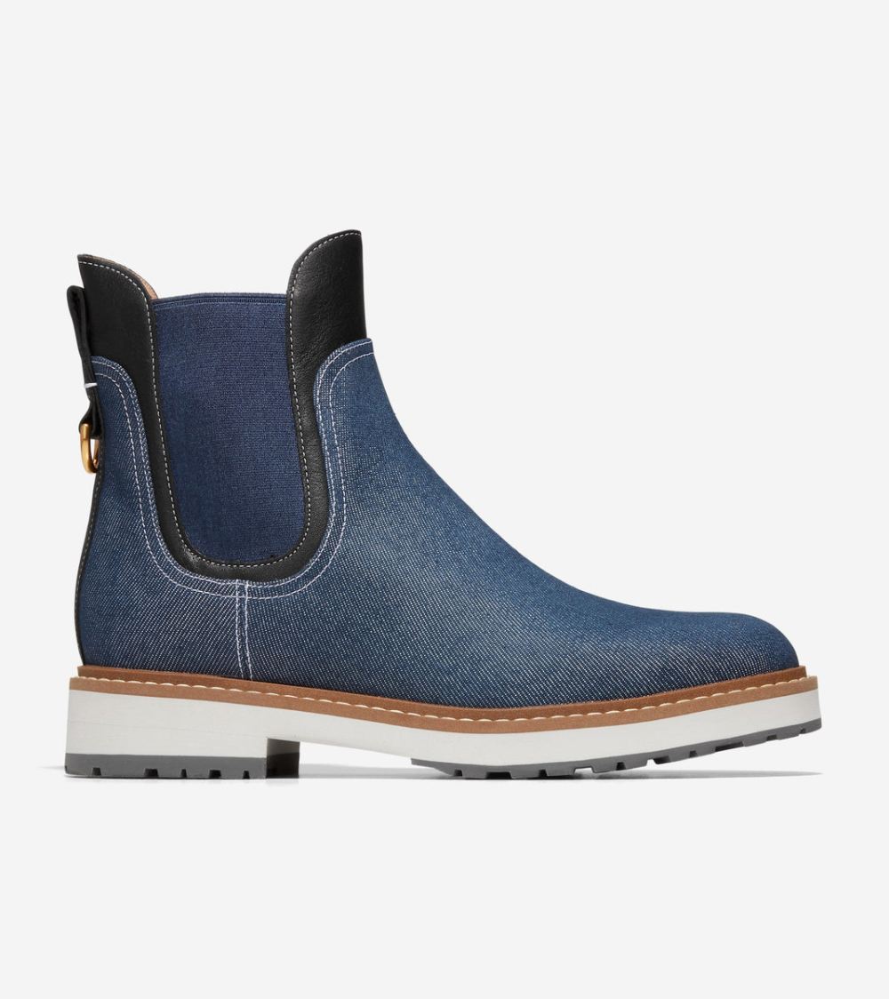 Cole Haan Women's Greenwich Bootie - Blue Denim-Ivory