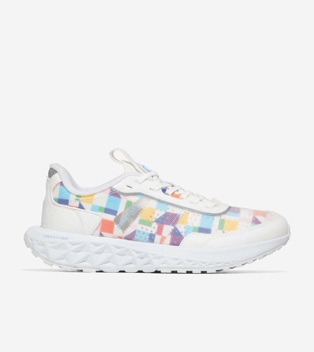 Cole Haan Men's ZEROGRAND Outpace 3 Running Shoe - White-Pride Multicolor