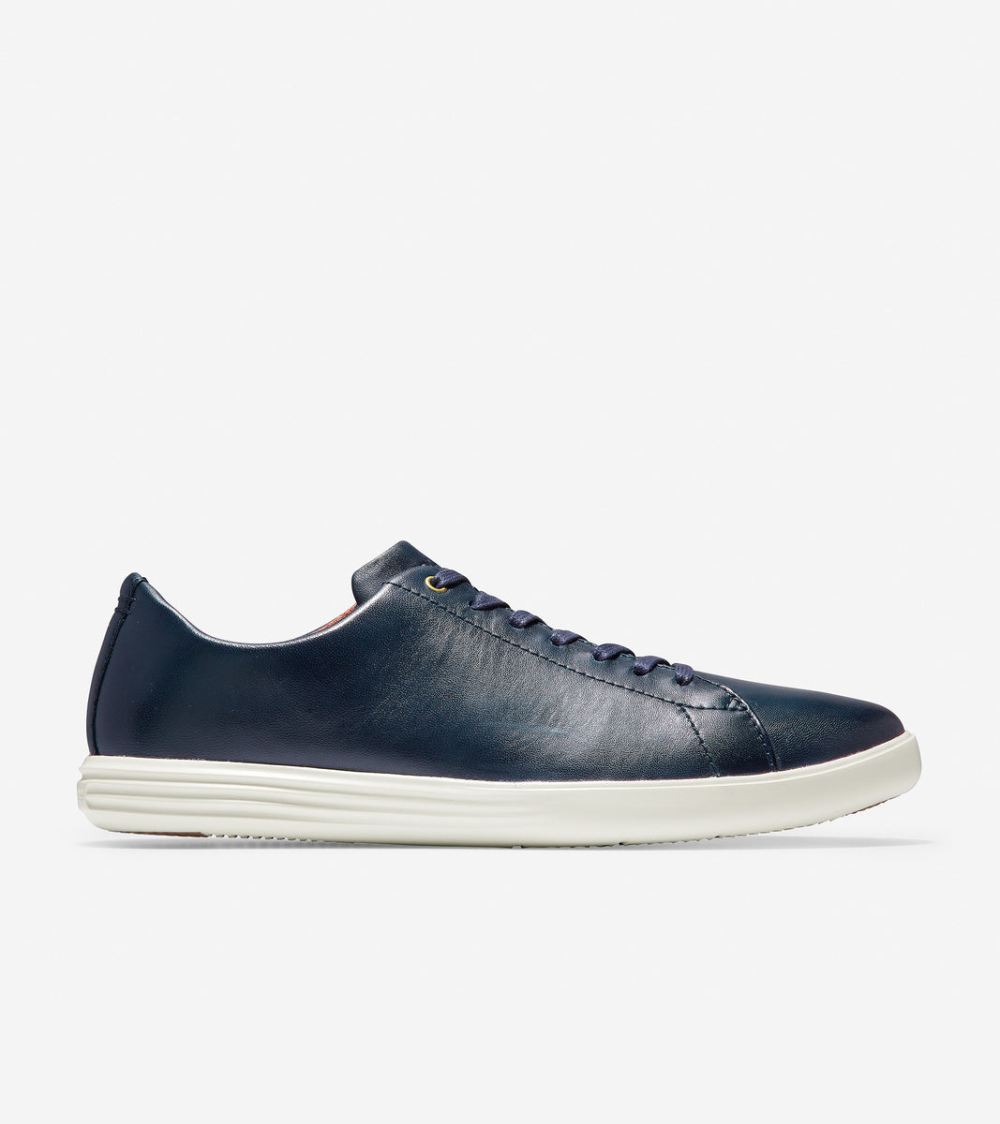 Cole Haan Men's Grand Crosscourt Sneaker - Navy Burnished Leather