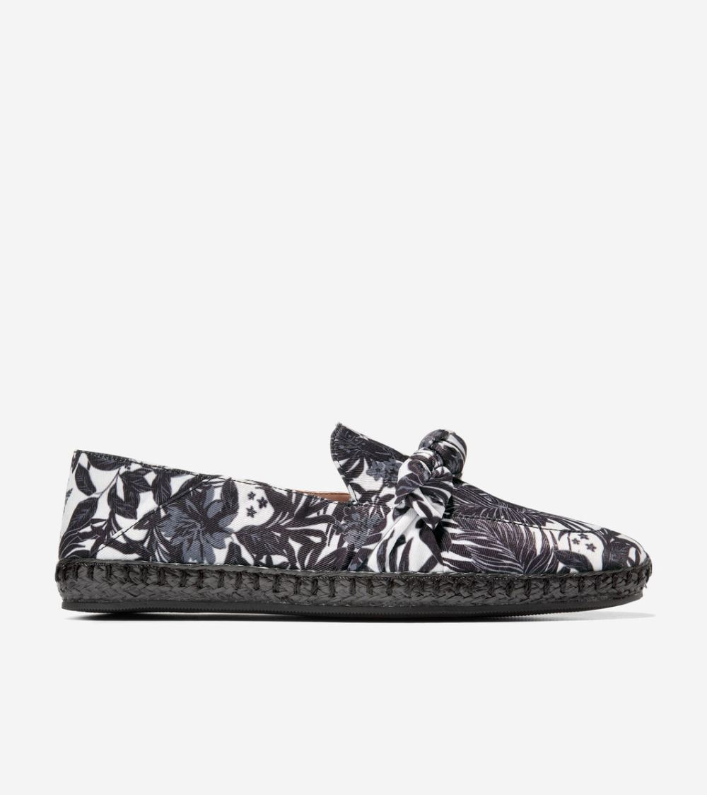 Cole Haan Women's Cloudfeel Knotted Espadrille - Black-Ivory Beverly Floral Print