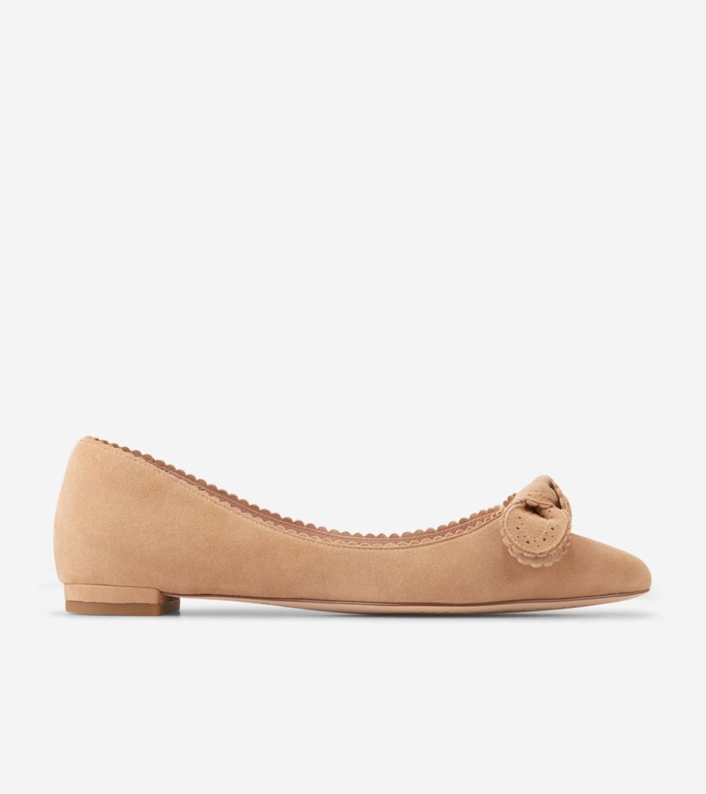 Cole Haan Women's Bellport Bow Skimmer Flats - Blush Tan