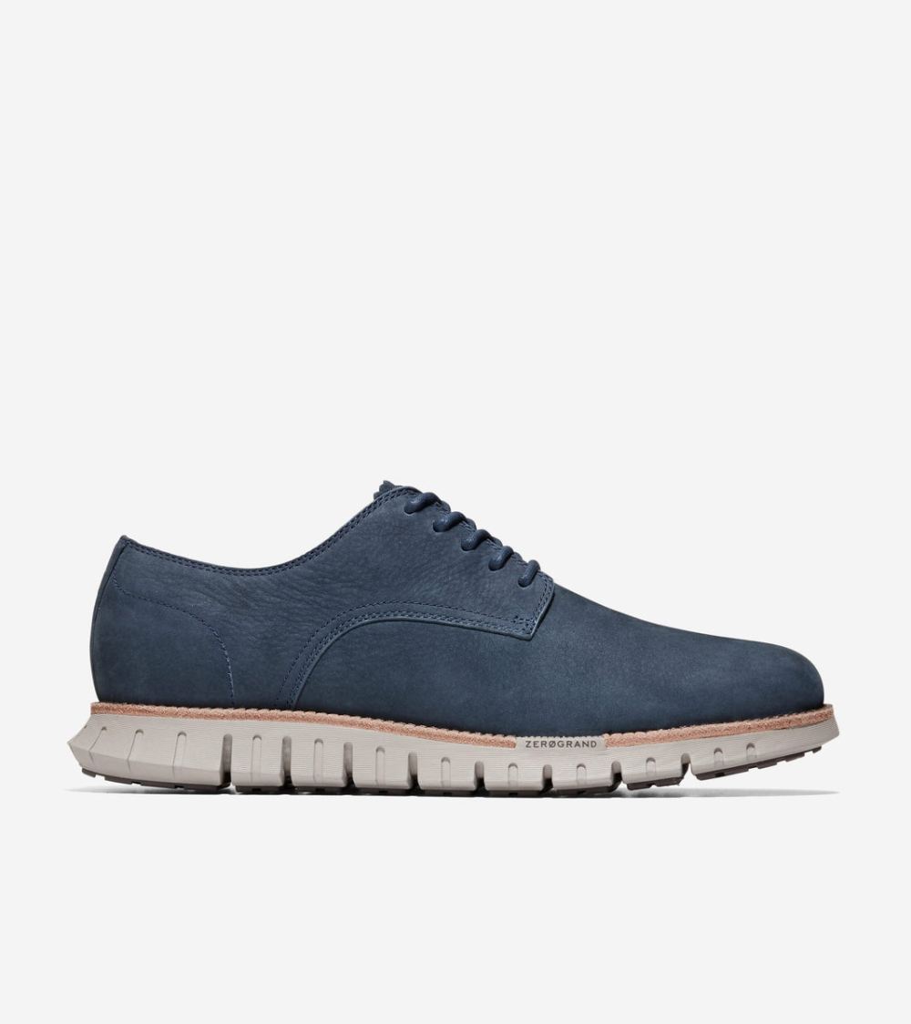 Cole Haan Men's ZEROGRAND Remastered Plain Toe Oxfords - Navy Blazer Blue-Paloma