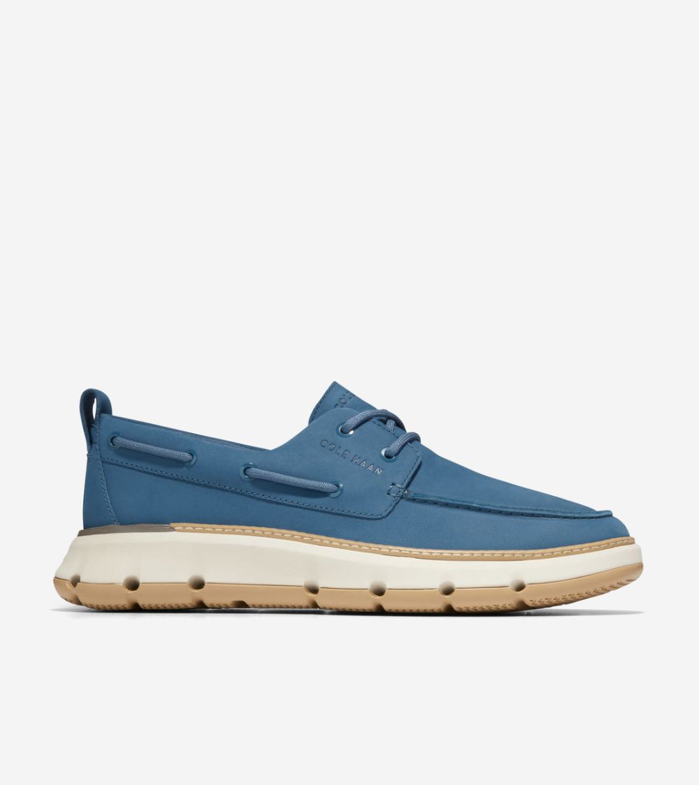 Cole Haan Men's 4.ZEROGRAND Regatta Boat Shoe - Ensign Blue-Angora-Gum