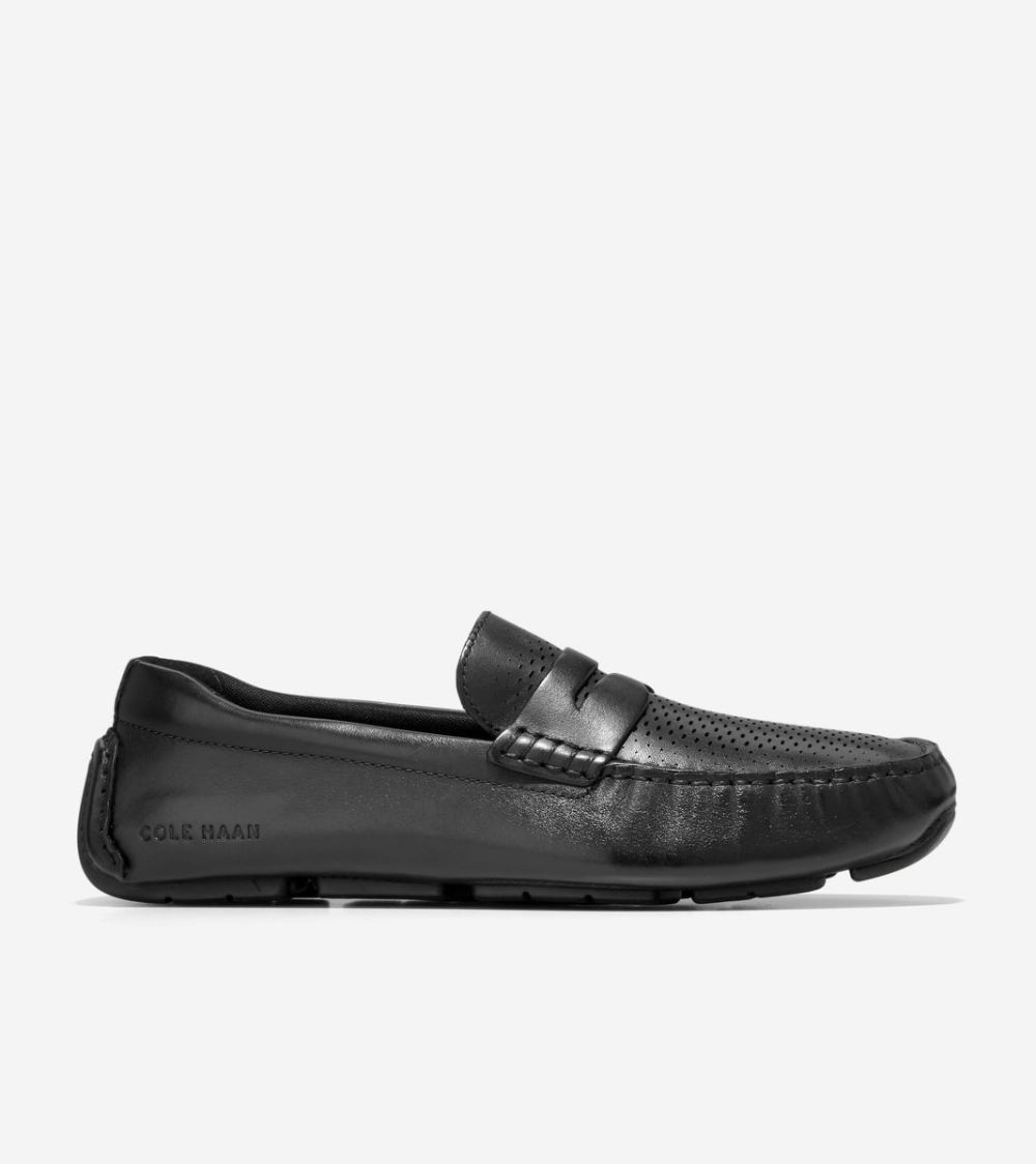 Cole Haan Men's Grand Laser Penny Driver - Black