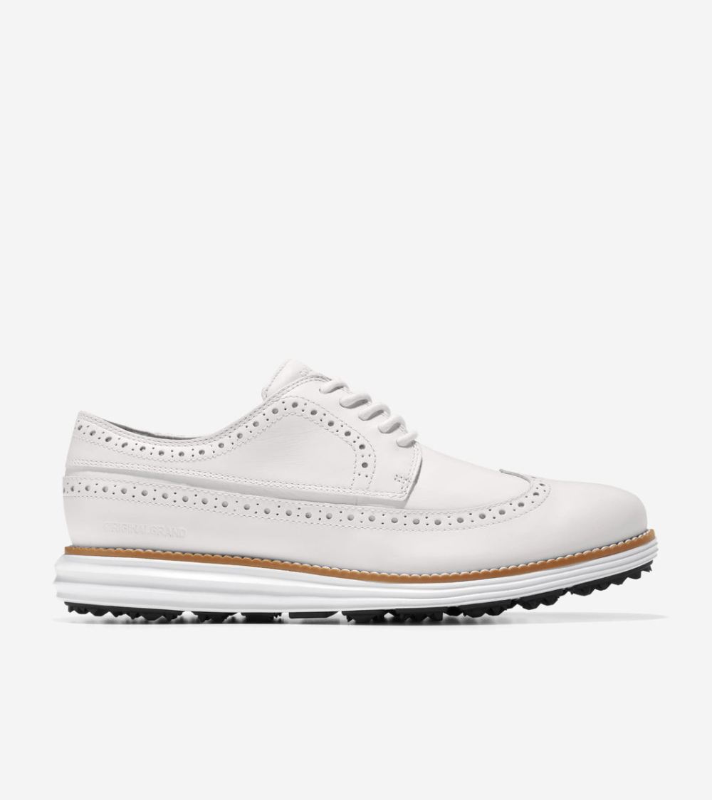 Cole Haan Men's OriginalGrand Water-Resistant Golf Shoe - Optic White-Natural-Optic White