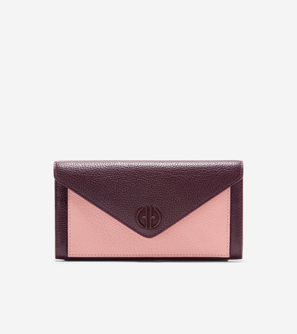 Cole Haan Envelope Flap Wallet - Winetasting-Dark Peony-Pink