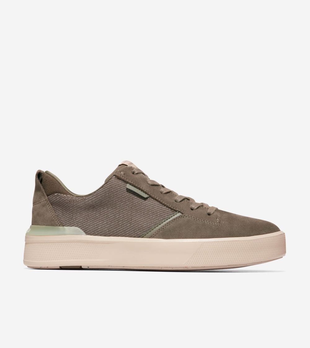 Cole Haan Men's GrandPro Crew Sneakers - Deep Olive-Tea Leaf-Oat