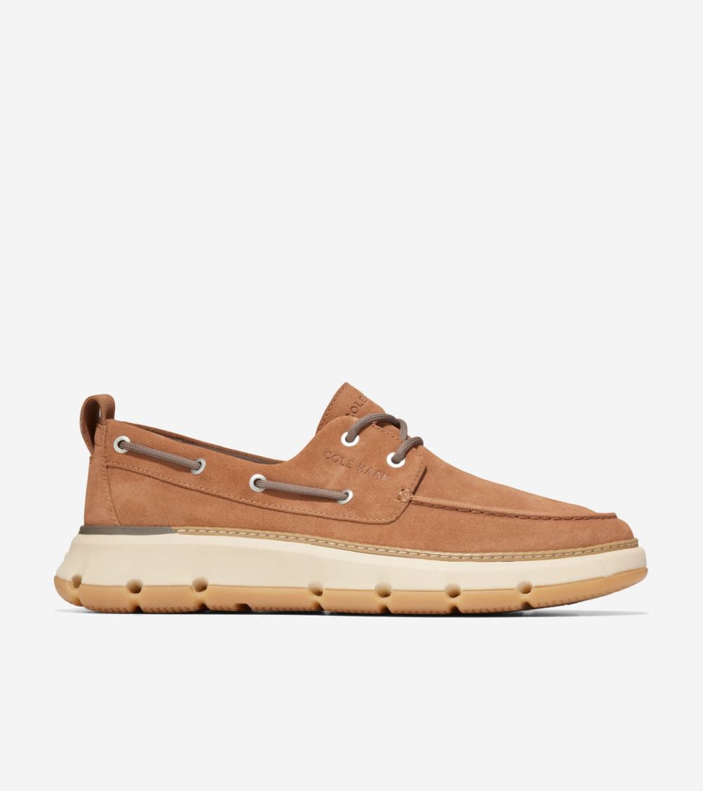 Cole Haan Men's 4.ZEROGRAND Regatta Boat Shoe - Pecan-Angora-Gum