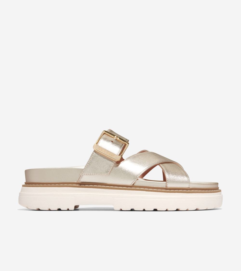 Cole Haan Women's Fraya Slide Sandal - Soft Gold Leather