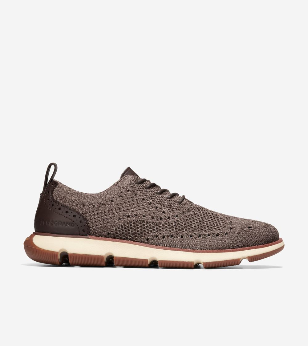 Cole Haan Men's 4.ZEROGRAND Oxford - Chocolate Stitchlite-Alabaster