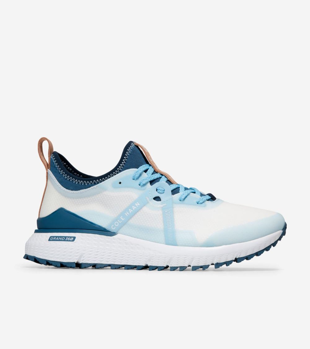 Cole Haan Men's ZEROGRAND Overtake Golf Shoe - Optic White-Ensign Blue-Blue Bell