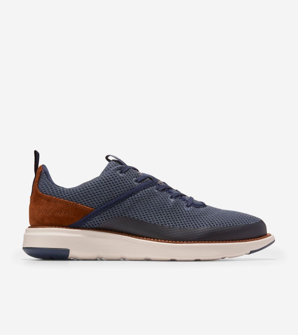 Cole Haan Men's Grand Atlantic Sneaker - Marine Blue Knit-British Tan