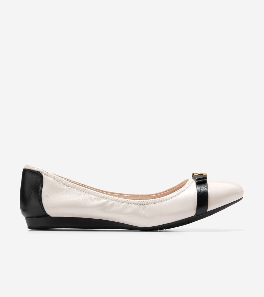 Cole Haan Women's Tova Bow Ballet - Ivory-Black