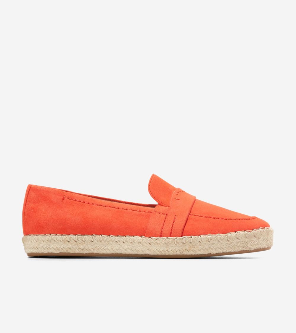 Cole Haan Women's Cloudfeel Montauk Espadrille Loafers - Nasturtium Orange