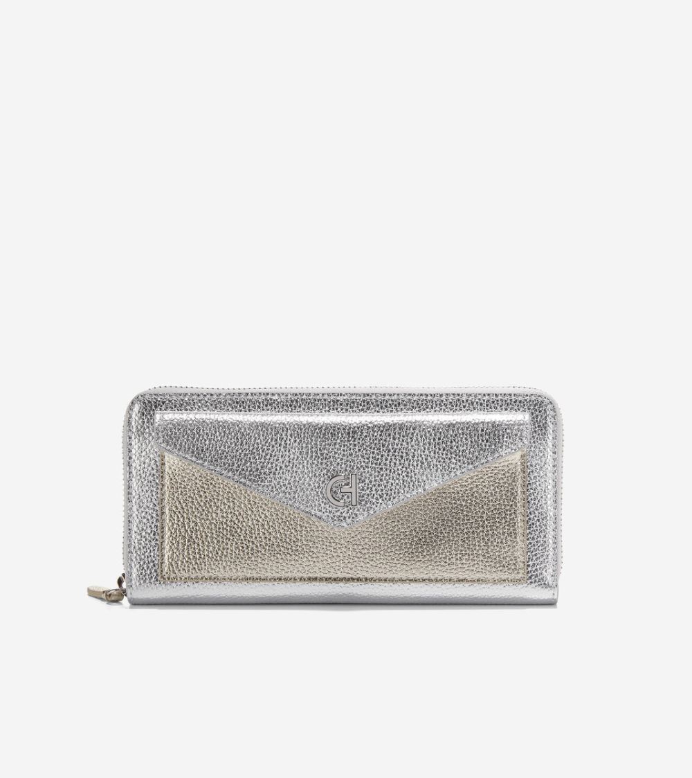 Cole Haan Continental Wallet - Silver-Gold Colorblock