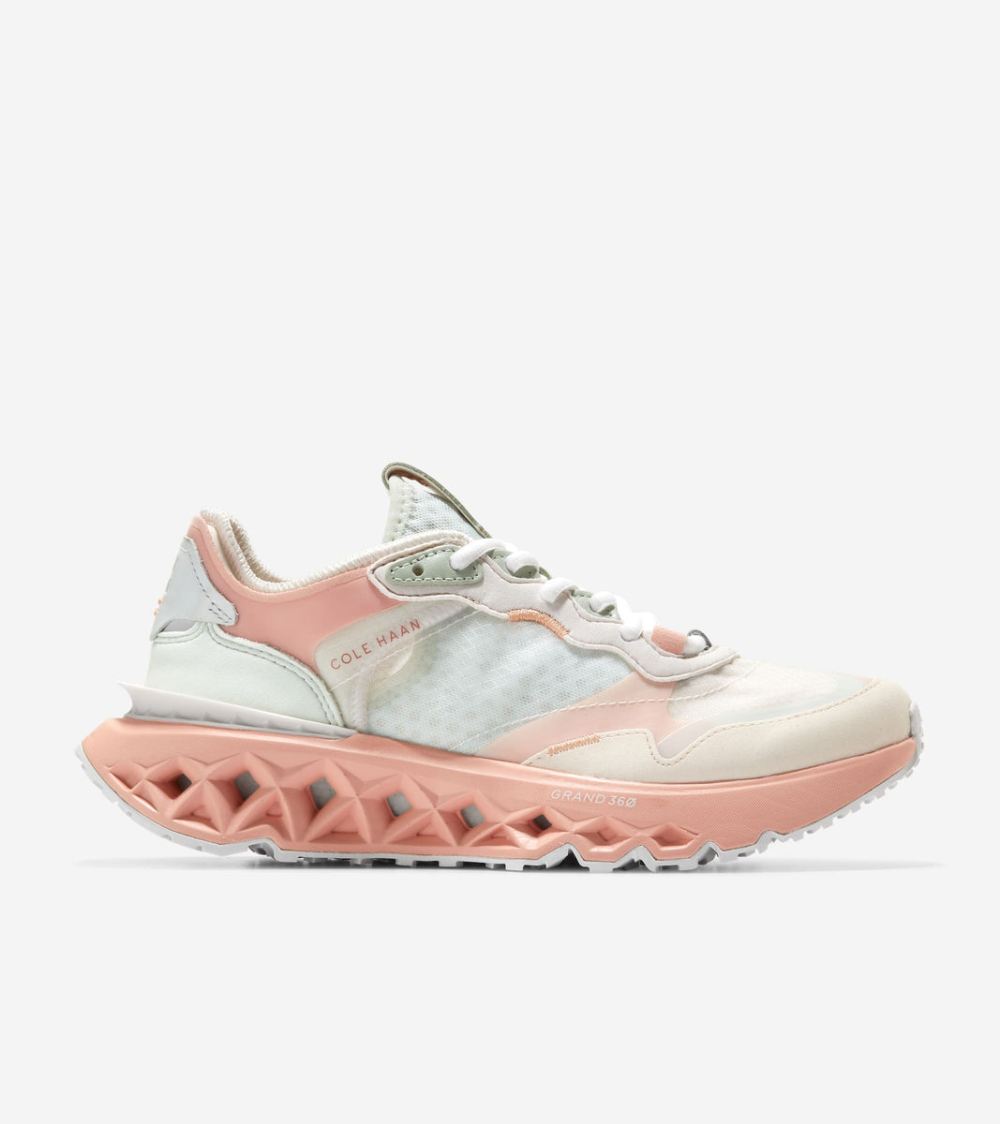 Cole Haan Women's 5.ZEROGRAND Running Shoe - White Sand-Mint-Rose Cloud