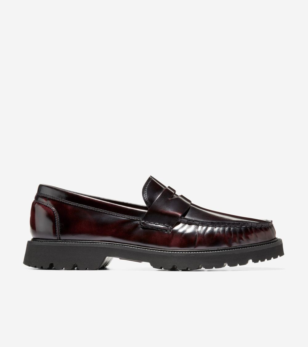 Cole Haan Men's American Classics Penny Loafer - Deep Burgundy-Black