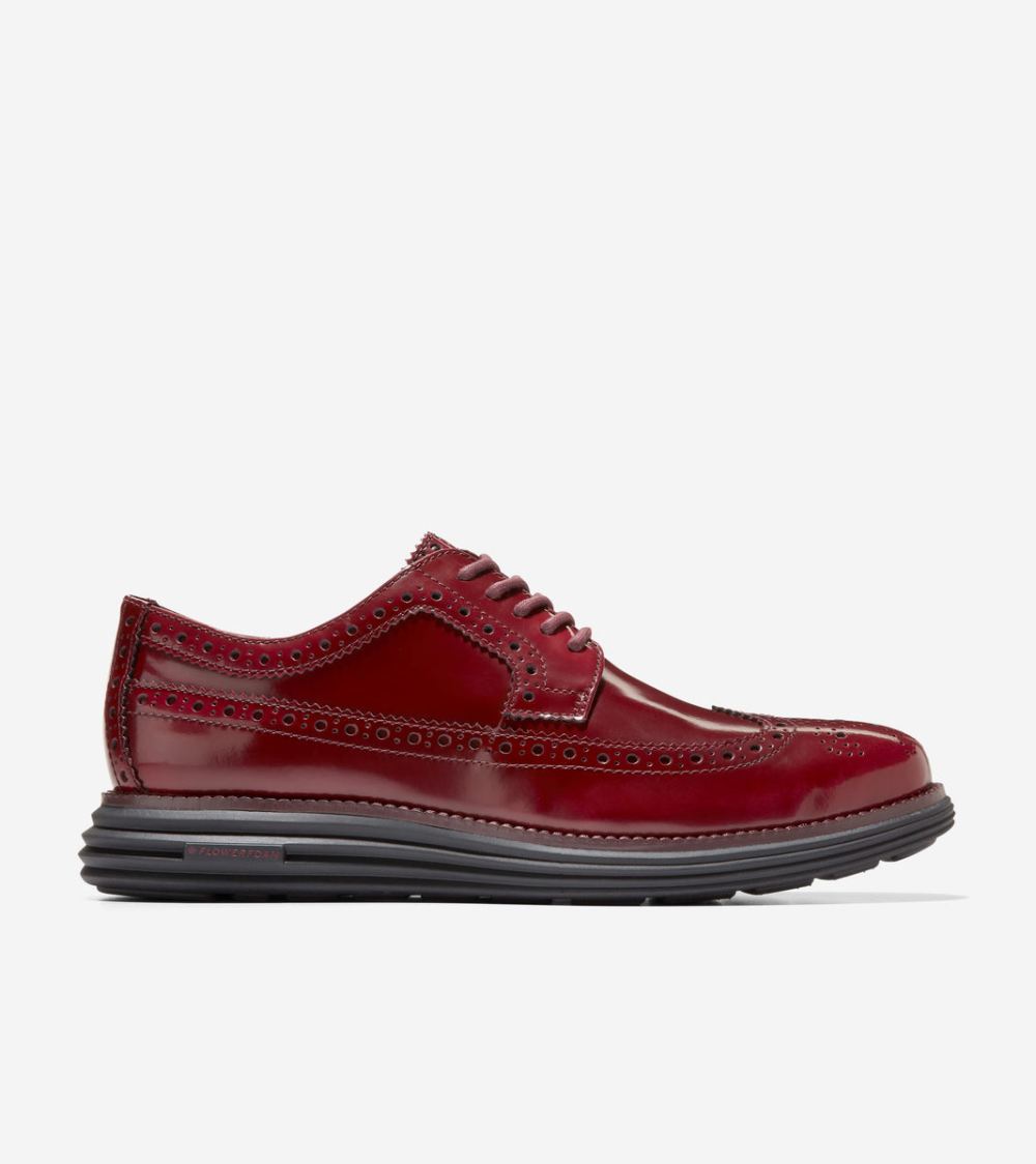 Cole Haan Men's OriginalGrand Remastered Longwing Oxford - Bloodstone-Syrah Brush-Off-Black