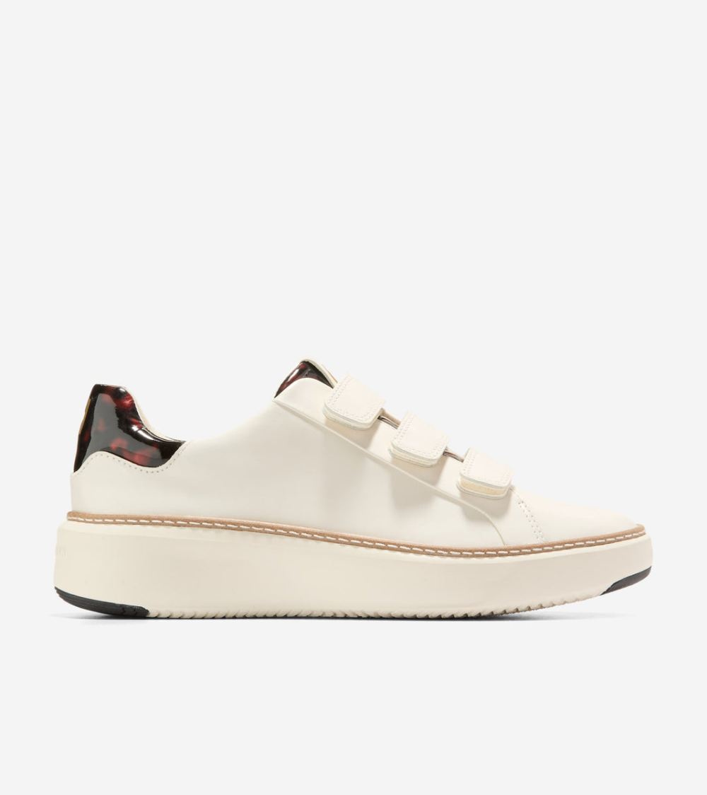 Cole Haan Women's GrandPro Topspin Triple Strap Sneakers - Ivory-Tortoise