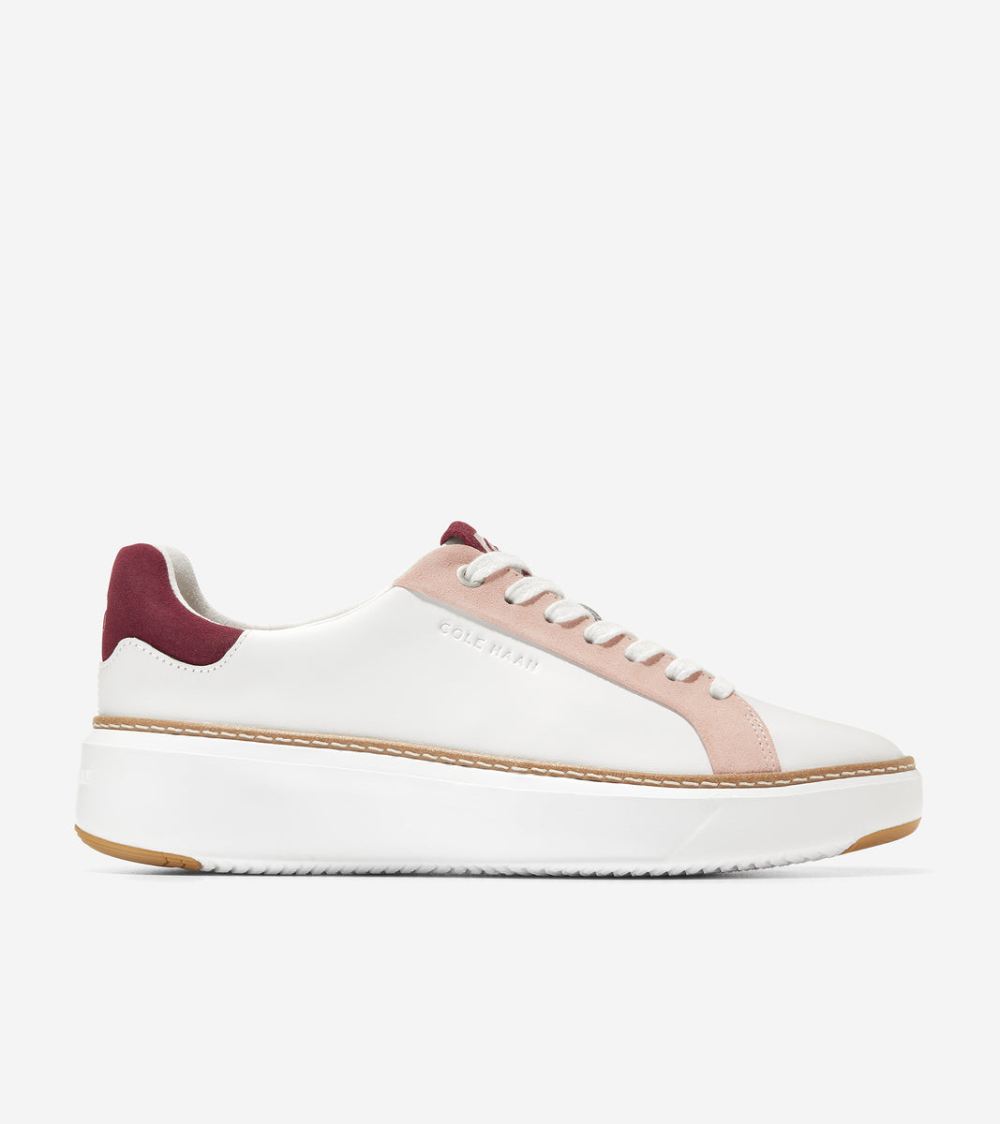 Cole Haan Women's GrandPro Topspin Sneaker - Optic White-Syrah