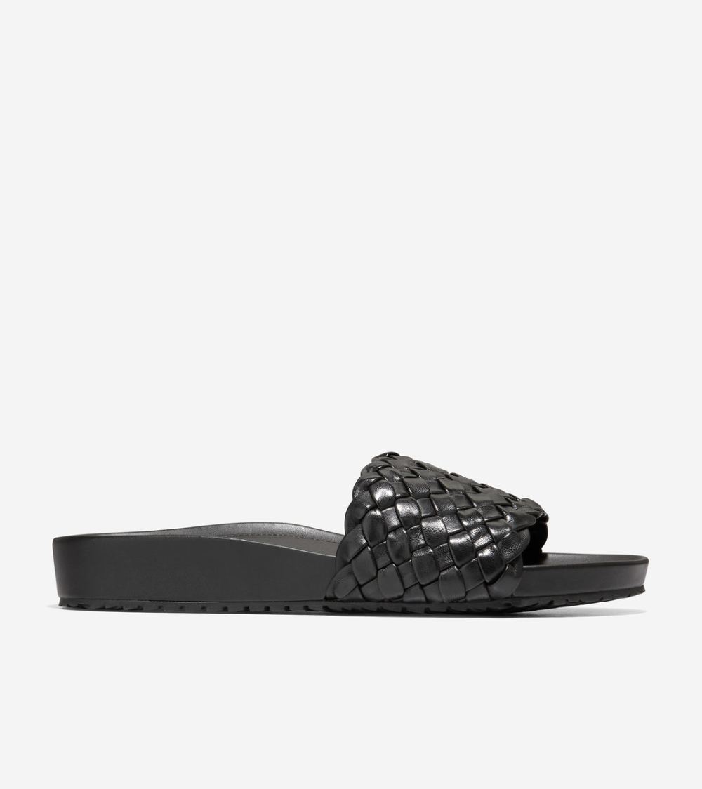 Cole Haan Women's Mojave Slide Sandal - Black Leather