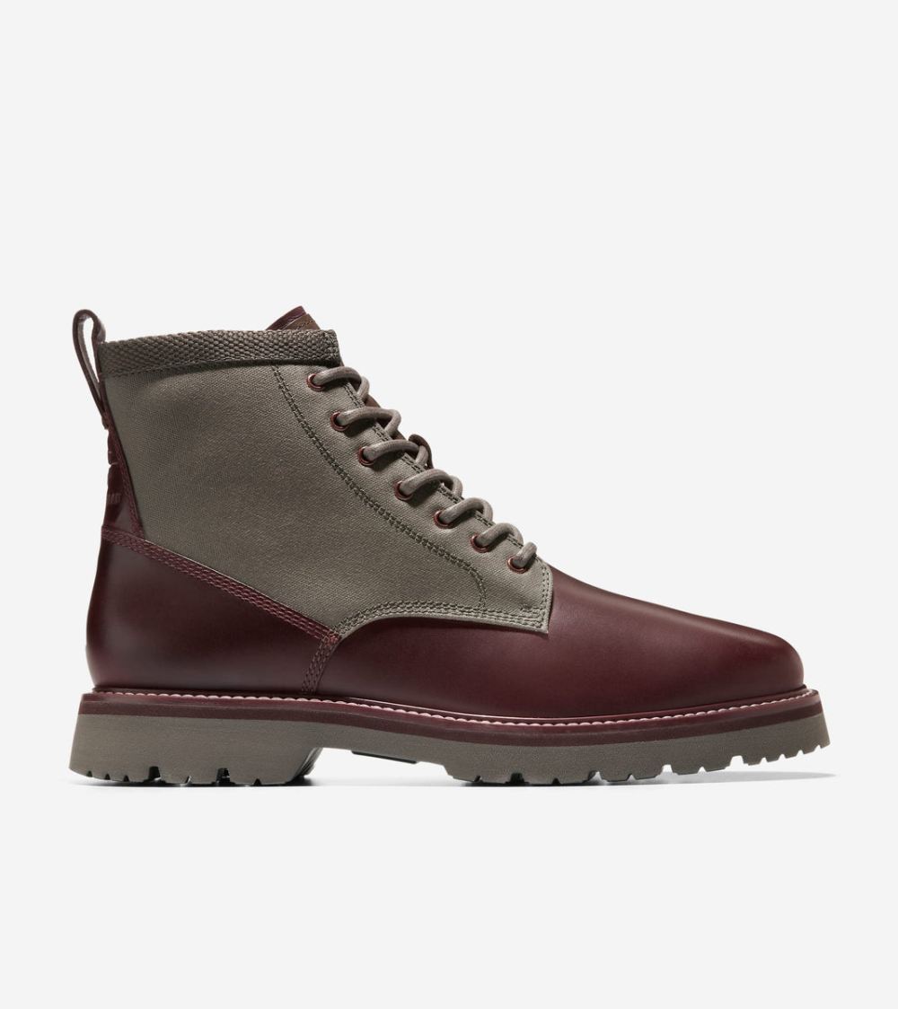 Cole Haan Men's American Classics Plain Toe Boots - Bloodstone-Deep Olive