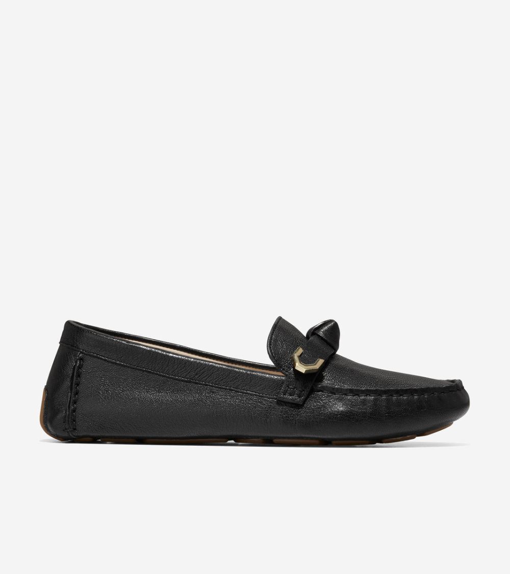 Cole Haan Women's Evelyn Bow Driver - Black Leather