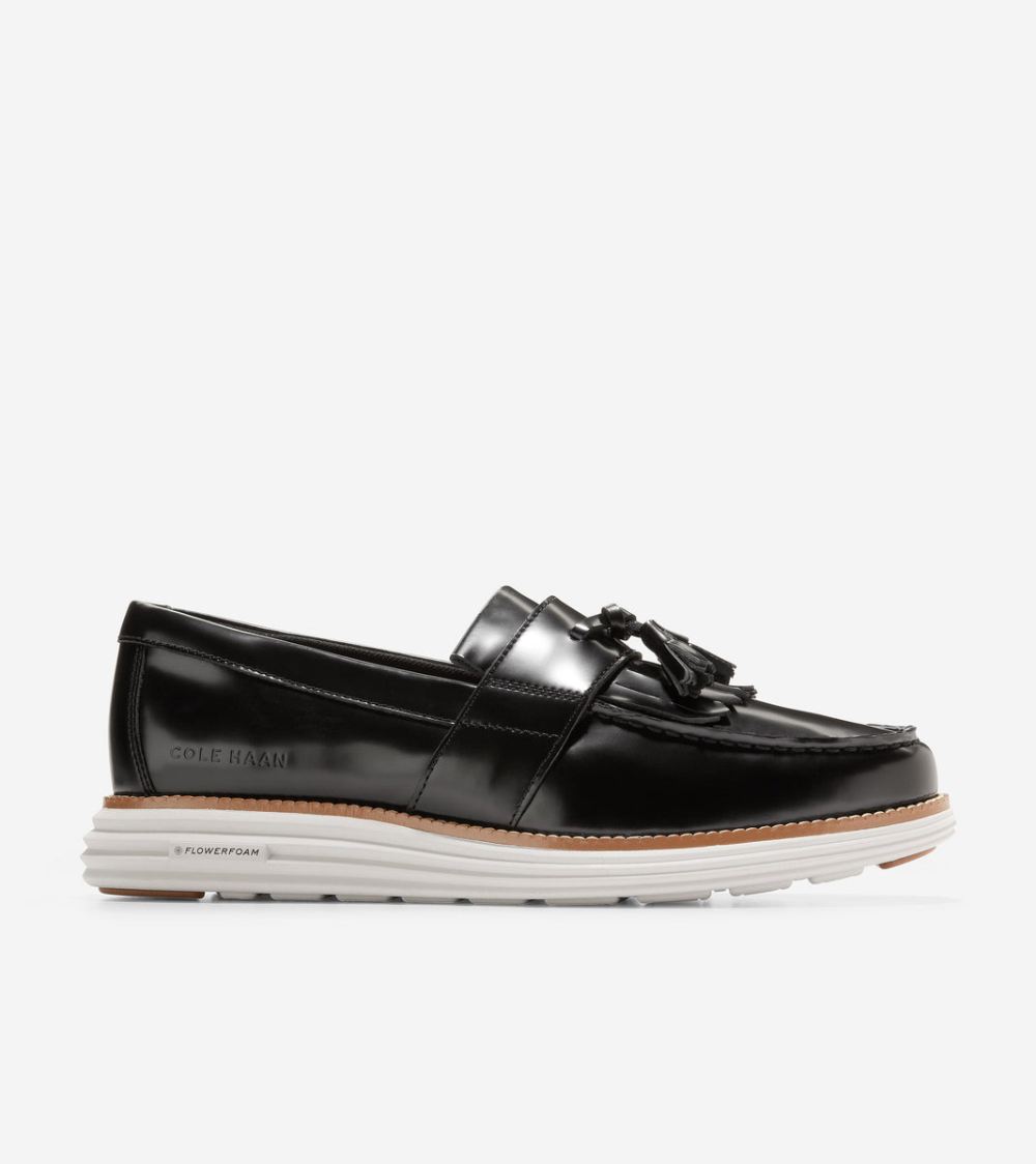 Cole Haan Men's OriginalGrand Kiltie Loafer - Black-Optic White