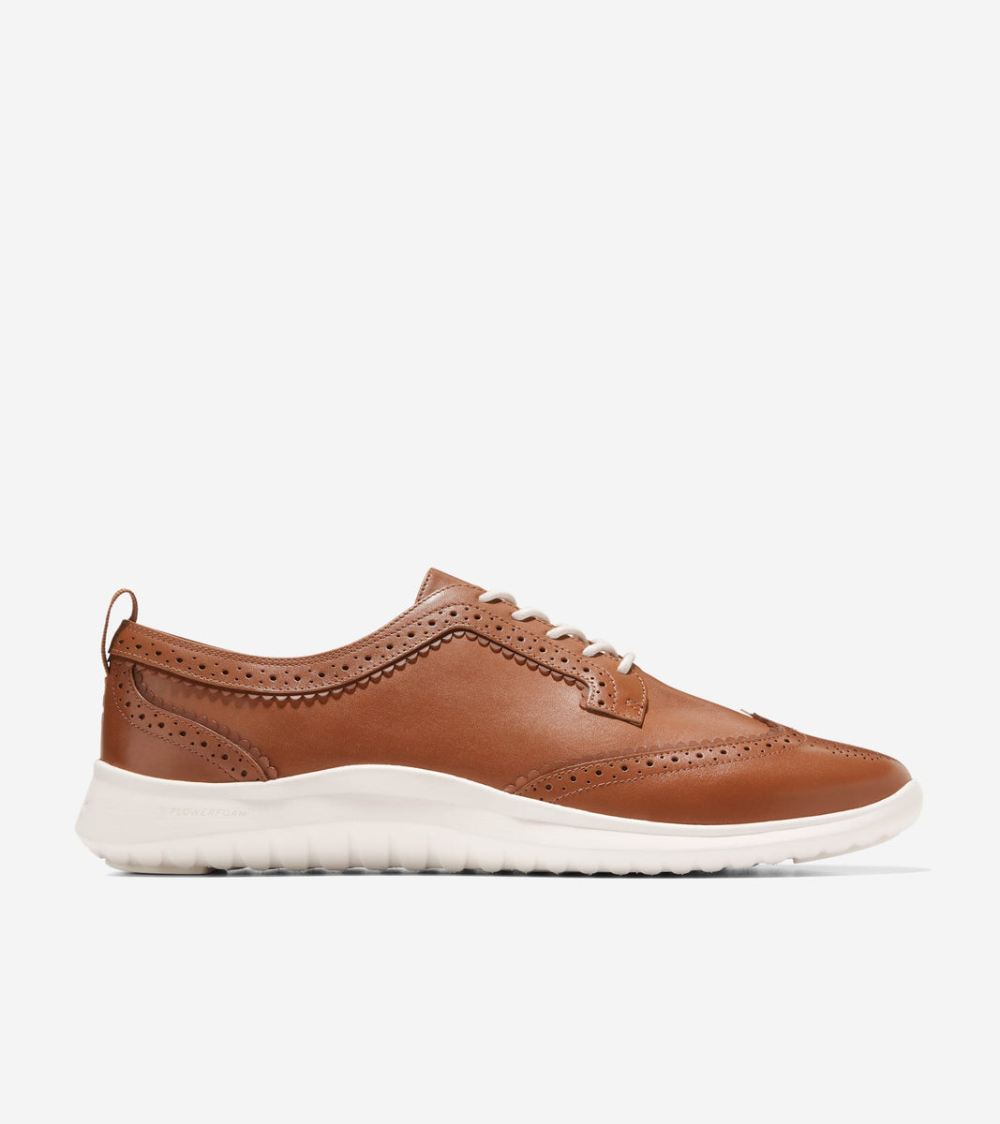 Cole Haan Women's ZEROGRAND Meritt Wingtip Oxfords - British Tan