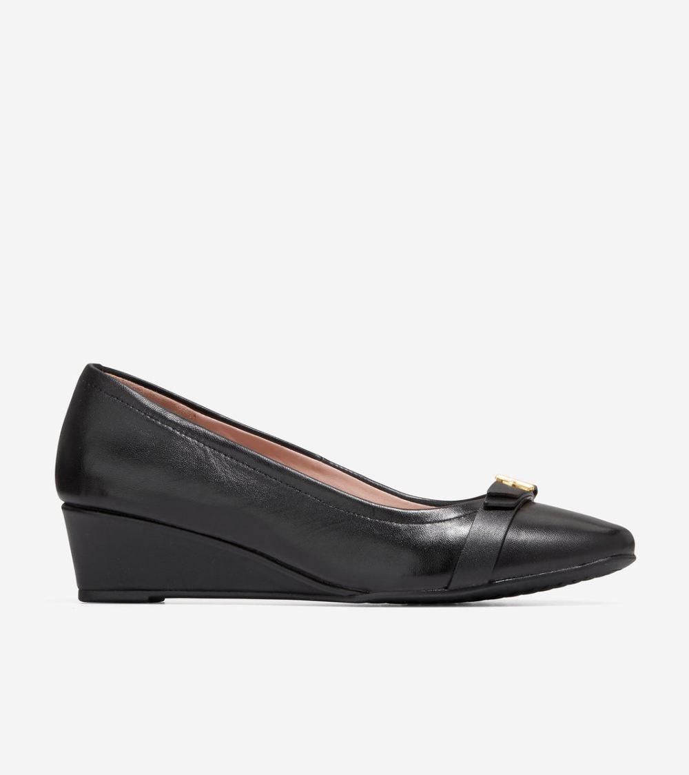 Cole Haan Women's Malta Wedge - Black Leather