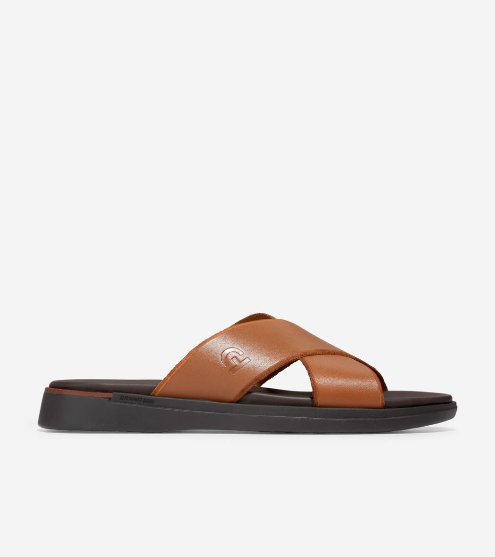 Cole Haan Men's Grand Ambition Criss Cross Sandal - British Tan