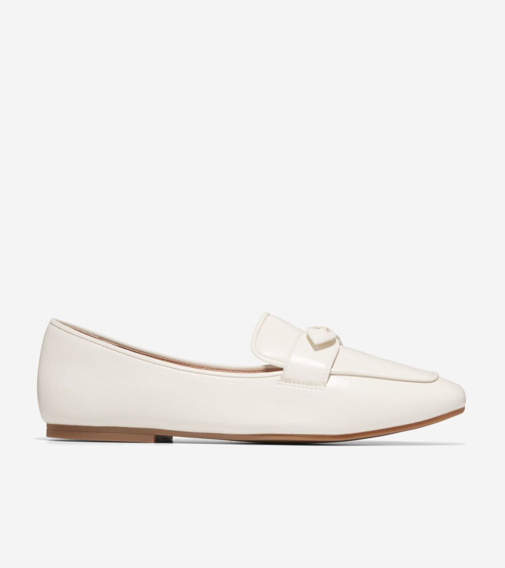 Cole Haan Women's York Bow Loafer - Egret Leather